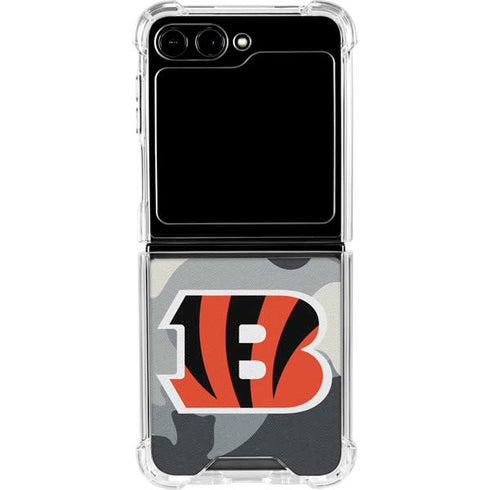 NFL Cincinnati Bengals Camo Galaxy Z Flip6 Clear Case