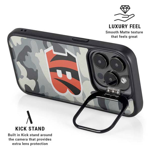 NFL Cincinnati Bengals Camo iPhone 13 Pro Kickstand Case