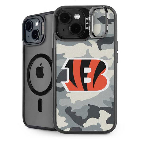 NFL Cincinnati Bengals Camo iPhone 14 Plus Kickstand Case