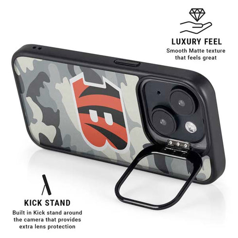 NFL Cincinnati Bengals Camo iPhone 14 Plus Kickstand Case