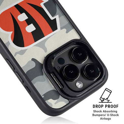 NFL Cincinnati Bengals Camo iPhone 14 Pro Max Kickstand Case