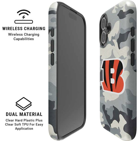 NFL Cincinnati Bengals Camo iPhone 16 Magsafe Impact Case