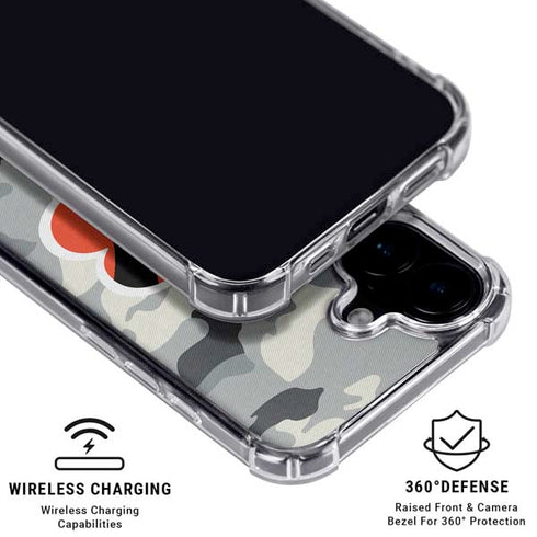 NFL Cincinnati Bengals Camo iPhone 16 Plus Clear Case