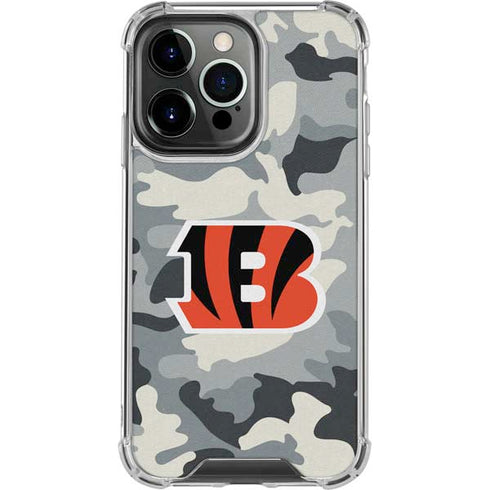 NFL Cincinnati Bengals Camo iPhone 16 Pro Clear Case
