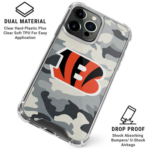 NFL Cincinnati Bengals Camo iPhone 16 Pro Clear Case
