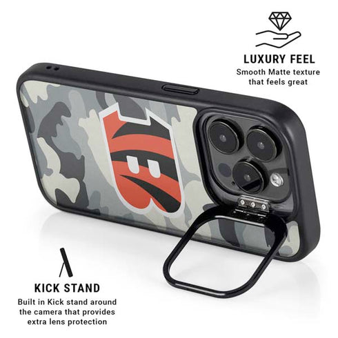 NFL Cincinnati Bengals Camo iPhone 16 Pro Kickstand Case