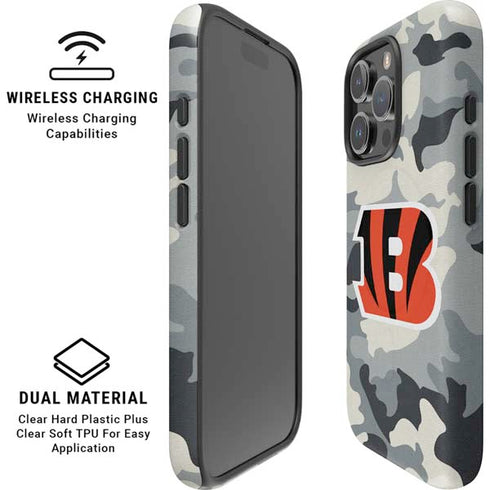 NFL Cincinnati Bengals Camo iPhone 16 Pro Magsafe Impact Case