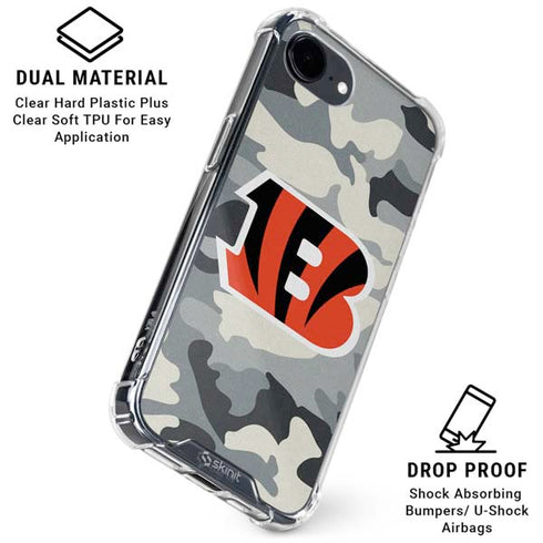 NFL Cincinnati Bengals Camo iPhone 16e Clear Case