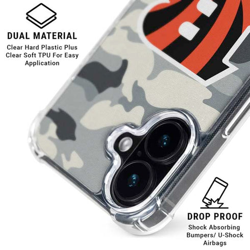 NFL Cincinnati Bengals Camo iPhone 17 Clear Case