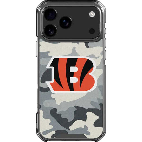 NFL Cincinnati Bengals Camo iPhone 18 Pro Max Clear Case