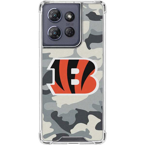 NFL Cincinnati Bengals Camo Moto G 5G (2025) Clear Case