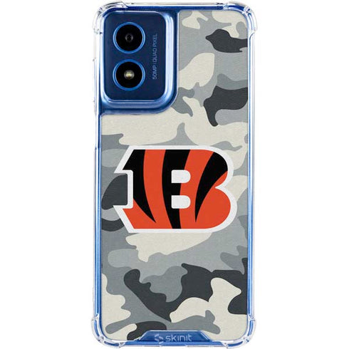 NFL Cincinnati Bengals Camo Moto G 5G (2024) Clear Case
