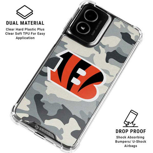 NFL Cincinnati Bengals Camo Moto G Power 5G (2024) Clear Case