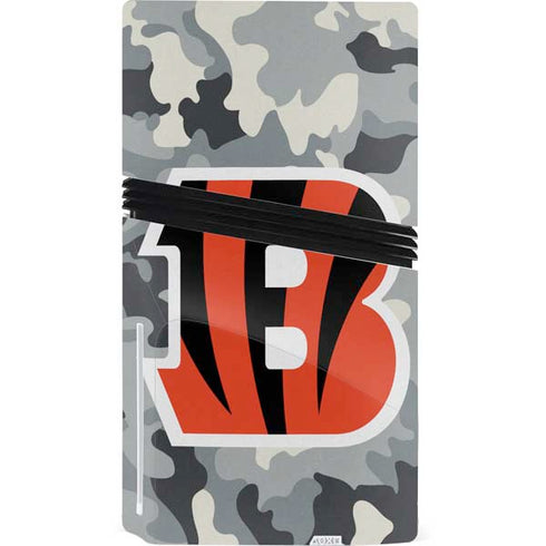 NFL Cincinnati Bengals Camo PS5 Pro Disk Console Skin