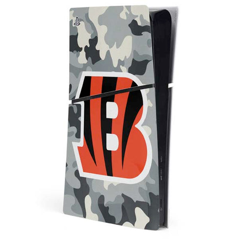 NFL Cincinnati Bengals Camo PS5 Slim Digital Edition Console Skin