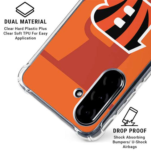 NFL Cincinnati Bengals Double Vision Galaxy A36 5G Clear Case