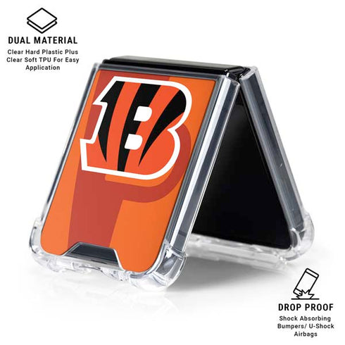 NFL Cincinnati Bengals Double Vision Galaxy Z Flip6 Clear Case