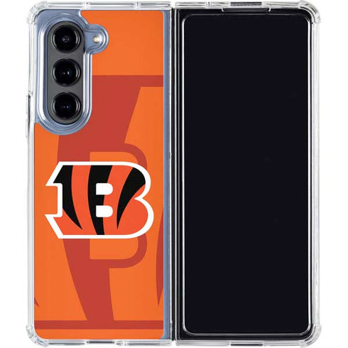 NFL Cincinnati Bengals Double Vision Galaxy Z Fold5 5G Clear Case