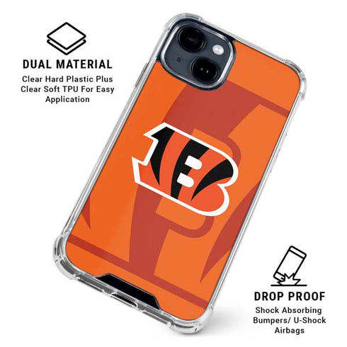 NFL Cincinnati Bengals Double Vision iPhone 15 Clear Case