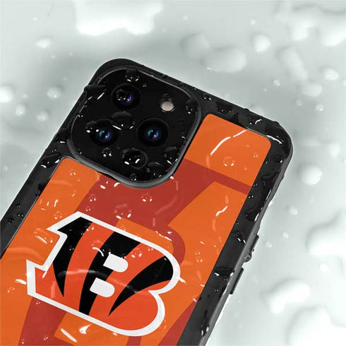 NFL Cincinnati Bengals Double Vision iPhone 15 Pro Waterproof Case