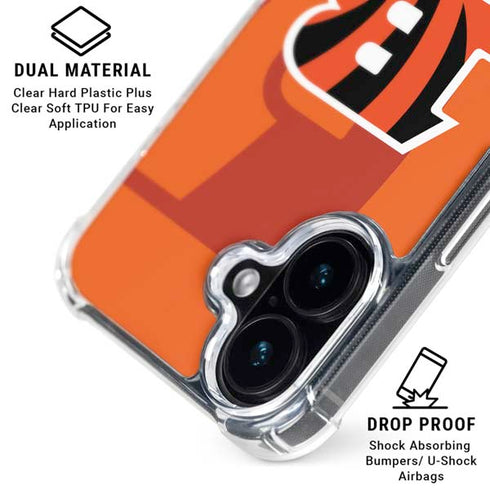 NFL Cincinnati Bengals Double Vision iPhone 16 Plus Clear Case