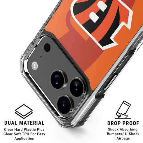 NFL Cincinnati Bengals Double Vision iPhone 18 Pro Clear Case
