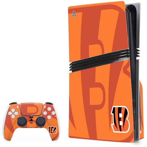 NFL Cincinnati Bengals Double Vision PS5 Pro Disk Bundle Skin