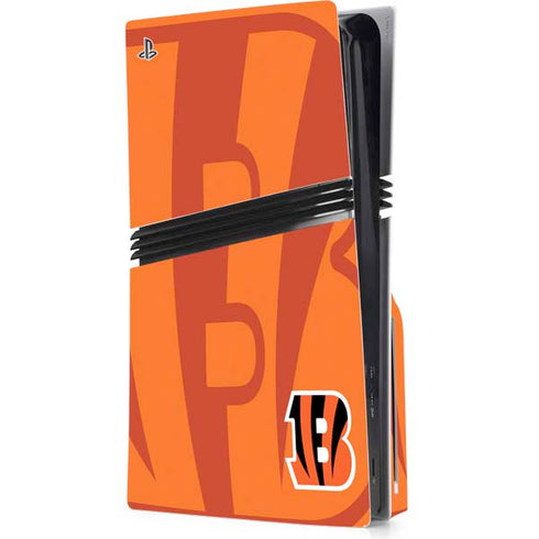 NFL Cincinnati Bengals Double Vision PS5 Pro Disk Console Skin