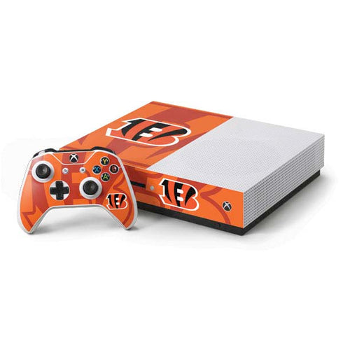 NFL Cincinnati Bengals Double Vision Xbox One S Console and Controller Bundle Skin