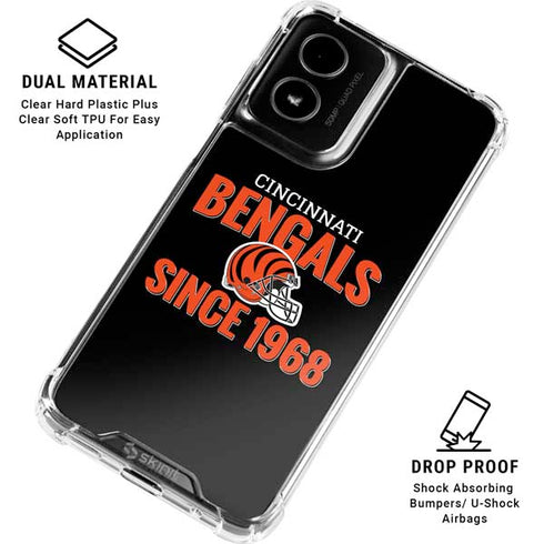 NFL Cincinnati Bengals Helmet Moto G Power 5G (2024) Clear Case