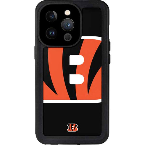 NFL Cincinnati Bengals Large Logo iPhone 15 Pro Waterproof Case