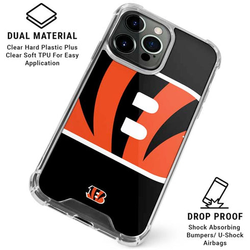 NFL Cincinnati Bengals Large Logo iPhone 16 Pro Max Clear Case