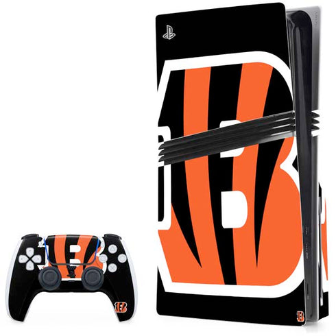 NFL Cincinnati Bengals Large Logo PS5 Pro Disk Bundle Skin