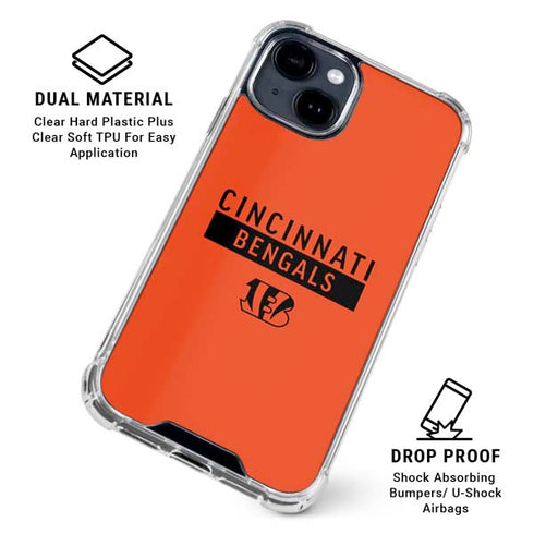 NFL Cincinnati Bengals Orange Performance Series iPhone 15 Clear Case