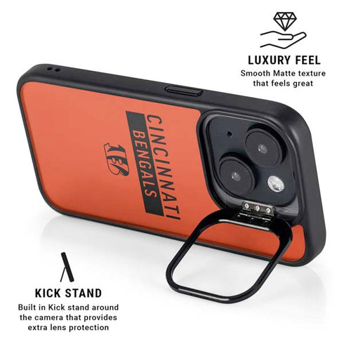 NFL Cincinnati Bengals Orange Performance Series iPhone 15 Kickstand Case