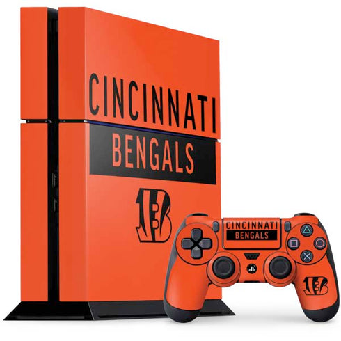 NFL Cincinnati Bengals Orange Performance Series PS4 Console and Controller Bundle Skin