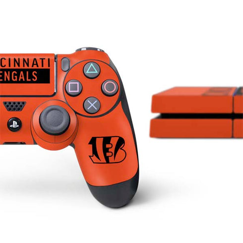 NFL Cincinnati Bengals Orange Performance Series PS4 Console and Controller Bundle Skin