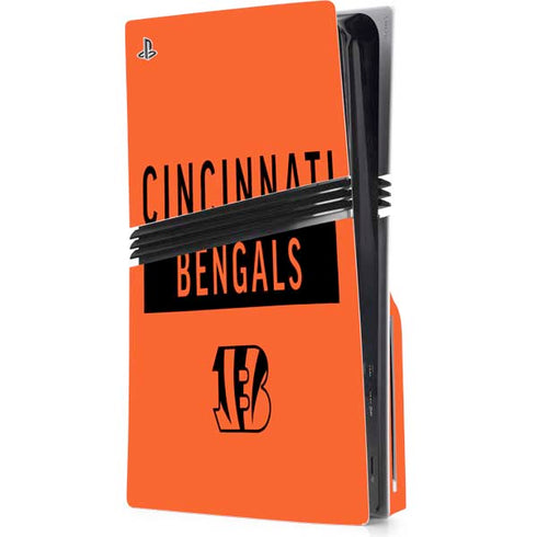 NFL Cincinnati Bengals Orange Performance Series PS5 Pro Disk Console Skin