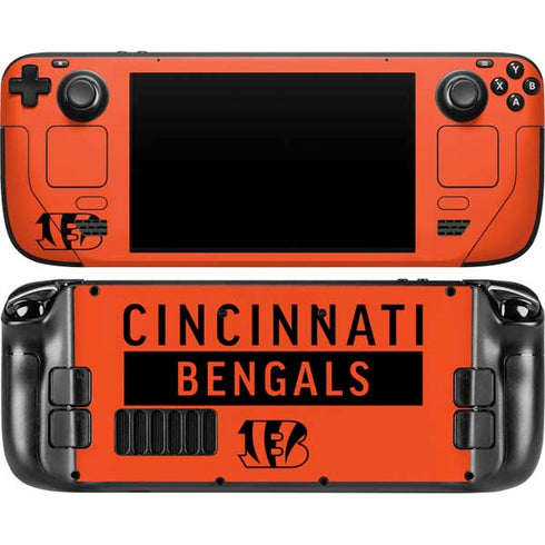 NFL Cincinnati Bengals Orange Performance Series Steam Deck Handheld Gaming Computer OLED Skin
