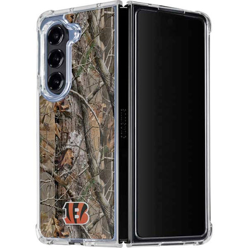 NFL Cincinnati Bengals Realtree AP Camo Galaxy Z Fold5 5G Clear Case