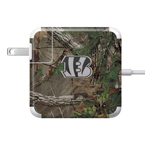NFL Cincinnati Bengals Realtree Xtra Green Camo 85W Power Adapter (15 and 17 inch MacBook Pro Charger) Skin