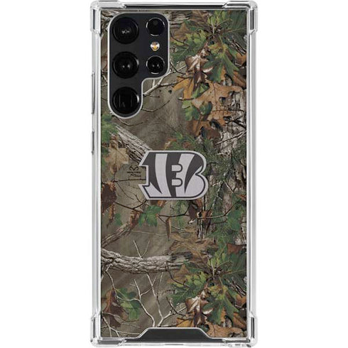 NFL Cincinnati Bengals Realtree Xtra Green Camo Galaxy S23 Ultra Clear Case