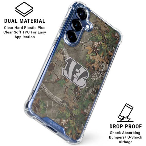 NFL Cincinnati Bengals Realtree Xtra Green Camo Galaxy S25 Plus Clear Case