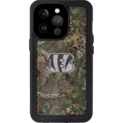 NFL Cincinnati Bengals Realtree Xtra Green Camo iPhone 15 Pro Waterproof Case