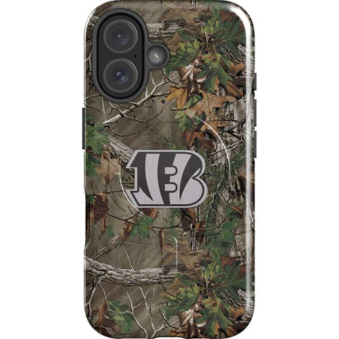 NFL Cincinnati Bengals Realtree Xtra Green Camo iPhone 16 Plus Magsafe Impact Case