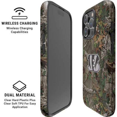 NFL Cincinnati Bengals Realtree Xtra Green Camo iPhone 16 Pro Magsafe Impact Case
