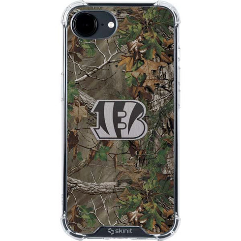 NFL Cincinnati Bengals Realtree Xtra Green Camo iPhone 16e Clear Case