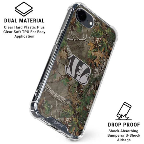 NFL Cincinnati Bengals Realtree Xtra Green Camo iPhone 16e Clear Case