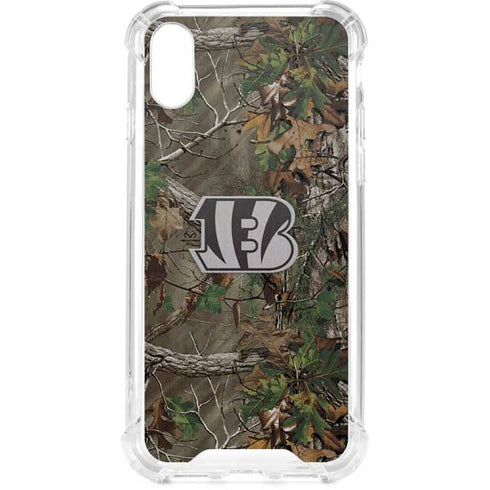 NFL Cincinnati Bengals Realtree Xtra Green Camo iPhone XS Clear Case
