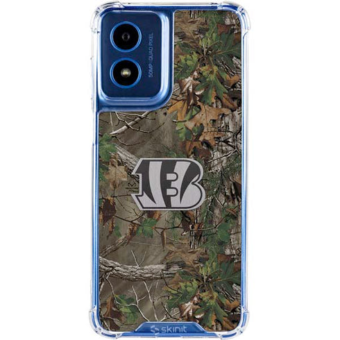 NFL Cincinnati Bengals Realtree Xtra Green Camo Moto G 5G (2024) Clear Case